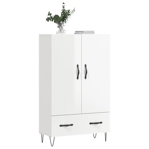 Skab 69,5x31x115 cm konstrueret træ hvid højglans