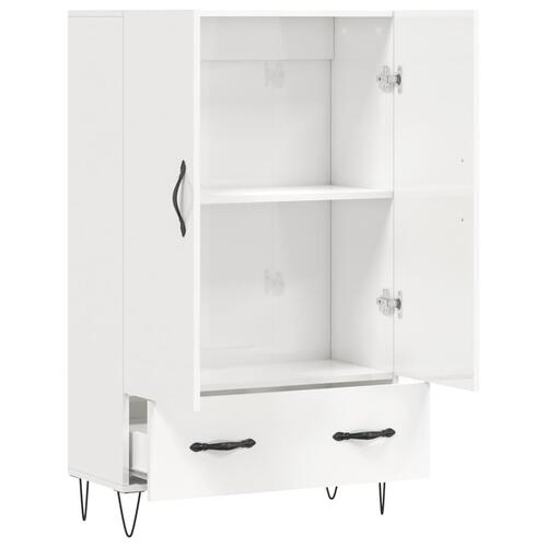Skab 69,5x31x115 cm konstrueret træ hvid højglans