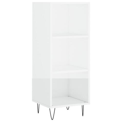 Skænk 34,5x32,5x90 cm konstrueret træ hvid højglans