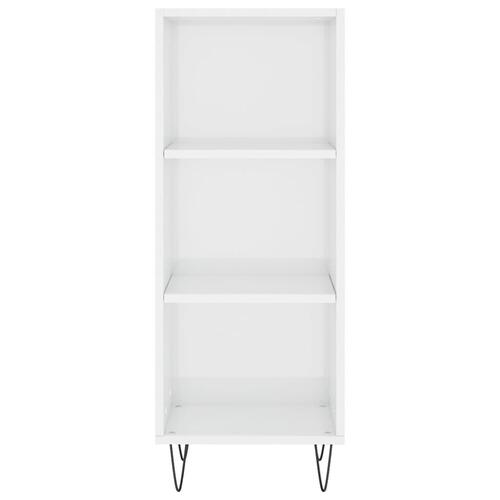 Skænk 34,5x32,5x90 cm konstrueret træ hvid højglans