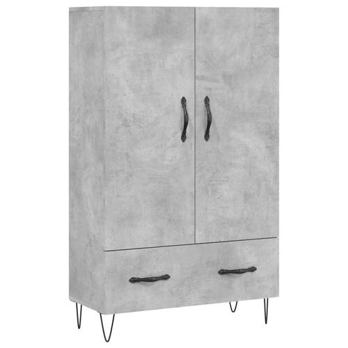 Skab 69,5x31x115 cm konstrueret træ betongrå