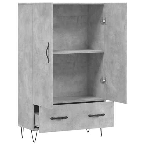 Skab 69,5x31x115 cm konstrueret træ betongrå