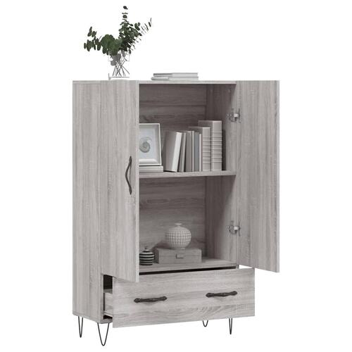 Skab 69,5x31x115 cm konstrueret træ grå sonoma-eg