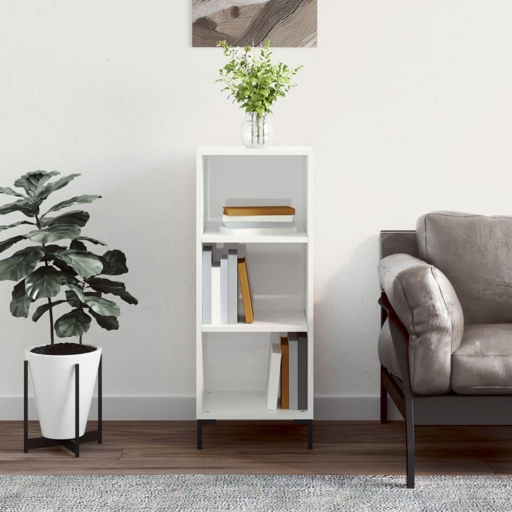 Skænk 34,5x32,5x90 cm konstrueret træ hvid højglans