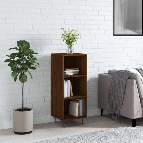 Skænk 34,5x32,5x90 cm konstrueret træ brun egetræsfarve