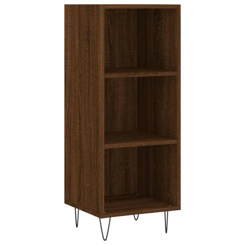 Skænk 34,5x32,5x90 cm konstrueret træ brun egetræsfarve