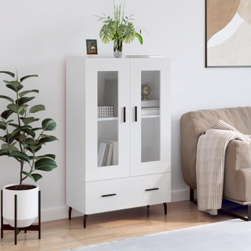 Skab 69,5x31x115 cm konstrueret træ hvid højglans