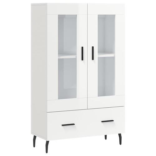 Skab 69,5x31x115 cm konstrueret træ hvid højglans