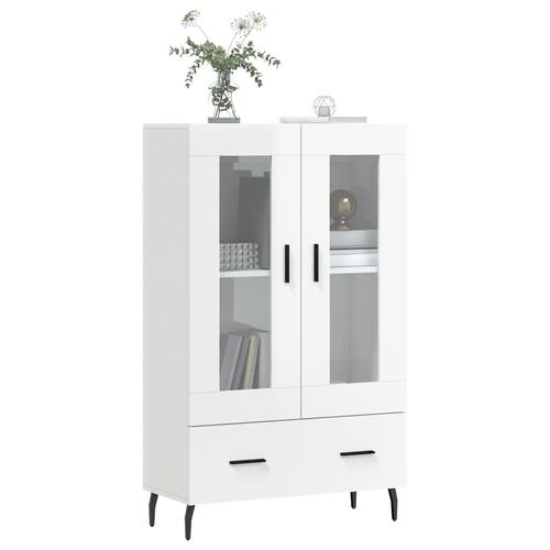 Skab 69,5x31x115 cm konstrueret træ hvid højglans