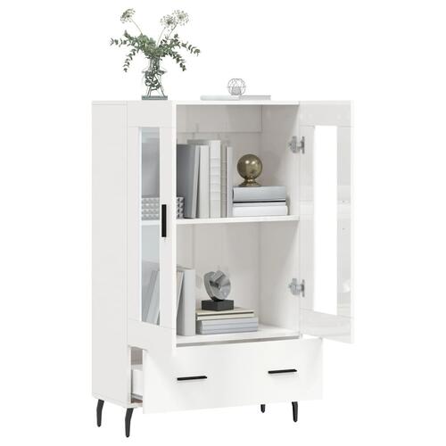 Skab 69,5x31x115 cm konstrueret træ hvid højglans