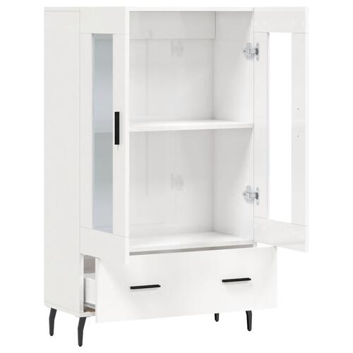 Skab 69,5x31x115 cm konstrueret træ hvid højglans