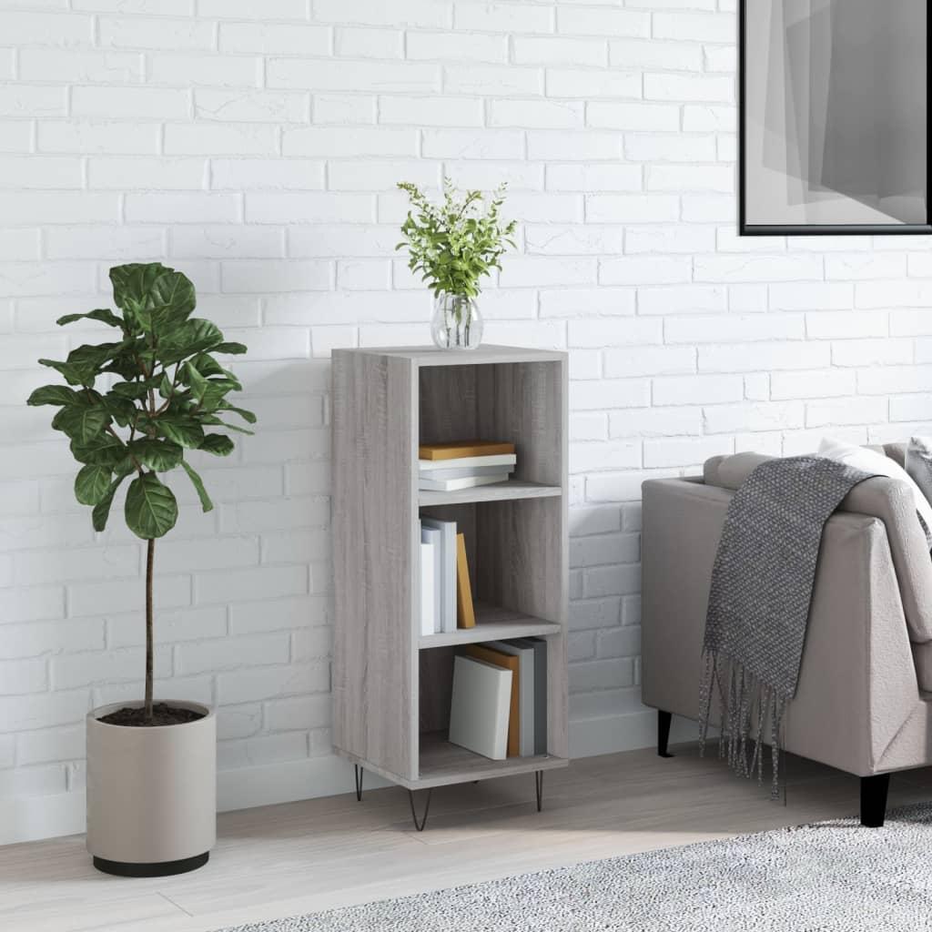 Skænk 34,5x32,5x90 cm konstrueret træ grå sonoma-eg