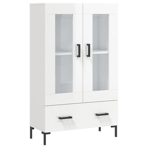 Skab 69,5x31x115 cm konstrueret træ hvid højglans