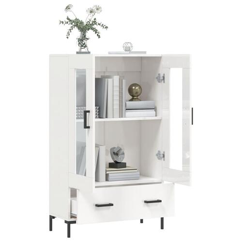 Skab 69,5x31x115 cm konstrueret træ hvid højglans