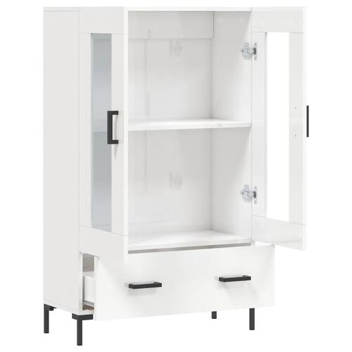 Skab 69,5x31x115 cm konstrueret træ hvid højglans
