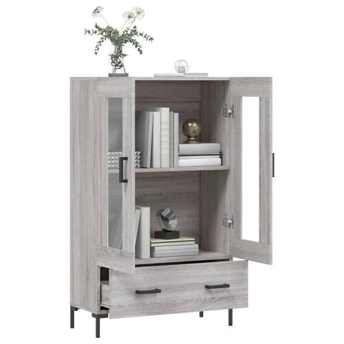 Skab 69,5x31x115 cm konstrueret træ grå sonoma-eg