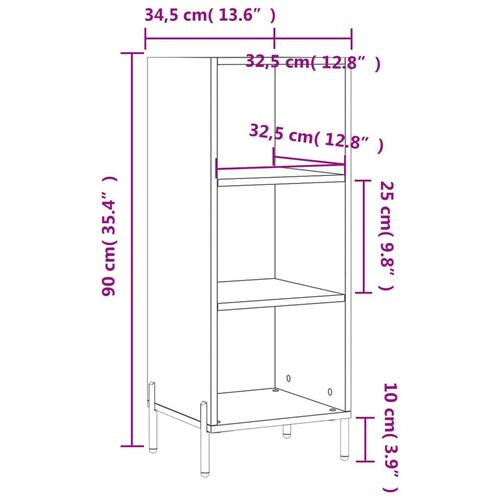 Skænk 34,5x32,5x90 cm konstrueret træ sort