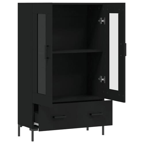 Skab 69,5x31x115 cm konstrueret træ sort