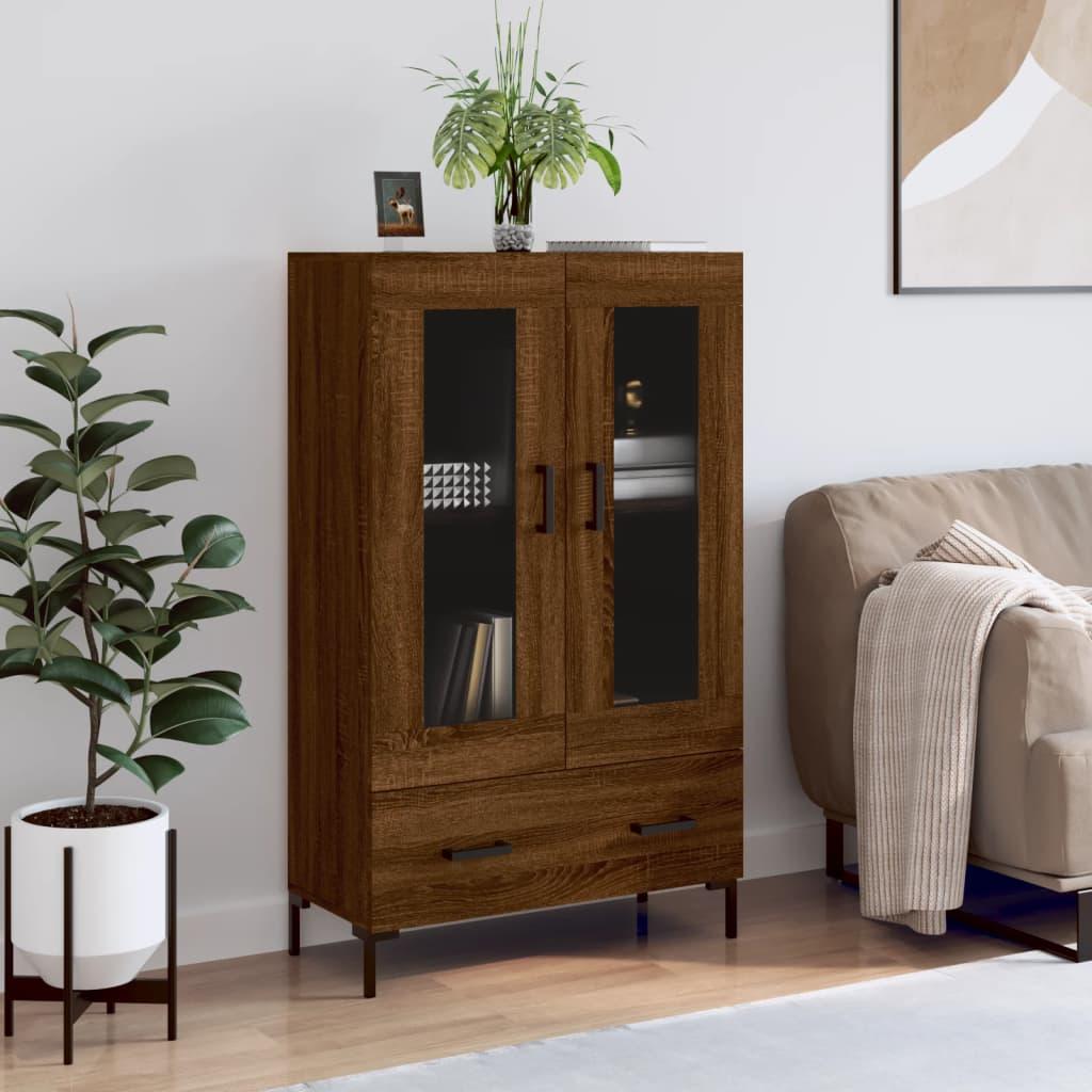 Skab 69,5x31x115 cm konstrueret træ brun sonoma-eg