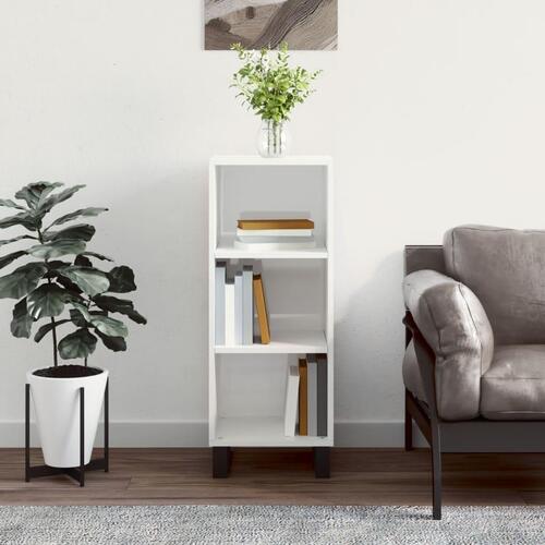 Skænk 34,5x32,5x90 cm konstrueret træ hvid højglans
