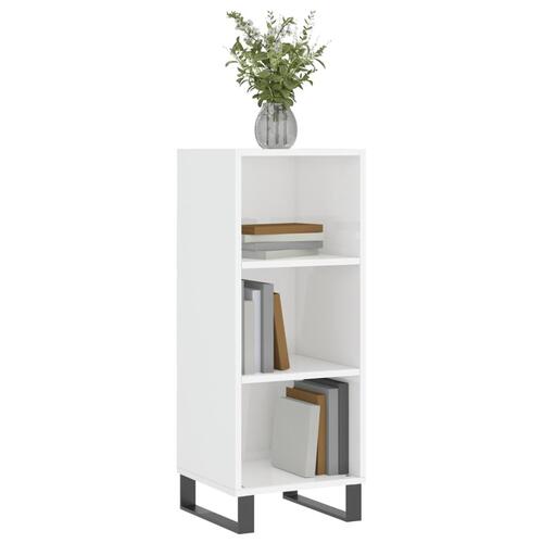 Skænk 34,5x32,5x90 cm konstrueret træ hvid højglans