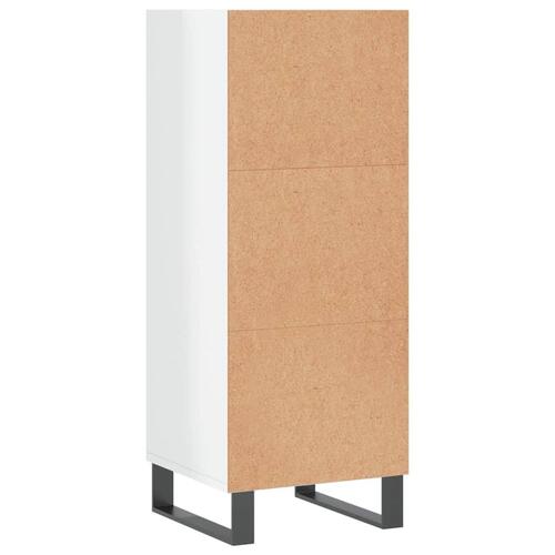Skænk 34,5x32,5x90 cm konstrueret træ hvid højglans