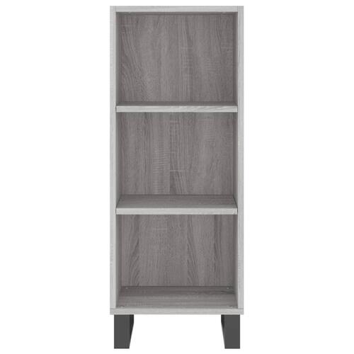 Skænk 34,5x32,5x90 cm konstrueret træ grå sonoma-eg