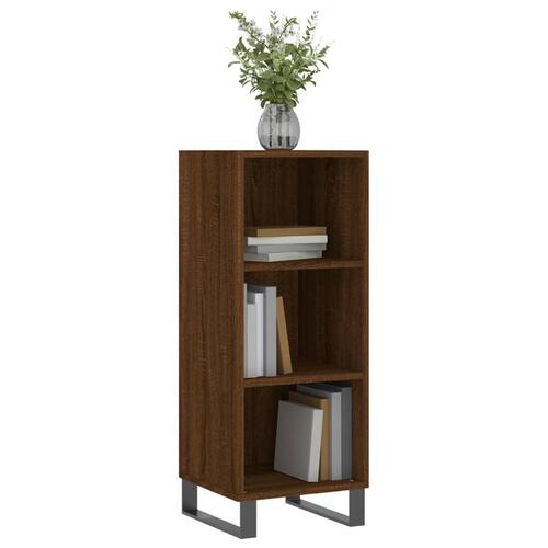 Skænk 34,5x32,5x90 cm konstrueret træ brun egetræsfarve