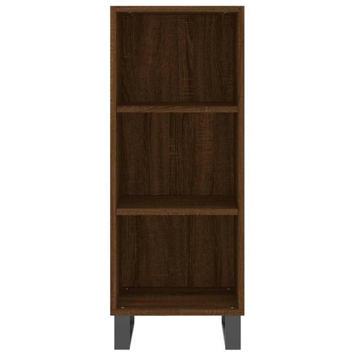 Skænk 34,5x32,5x90 cm konstrueret træ brun egetræsfarve