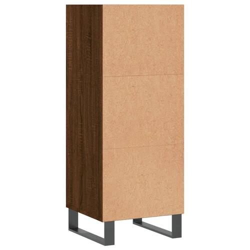 Skænk 34,5x32,5x90 cm konstrueret træ brun egetræsfarve