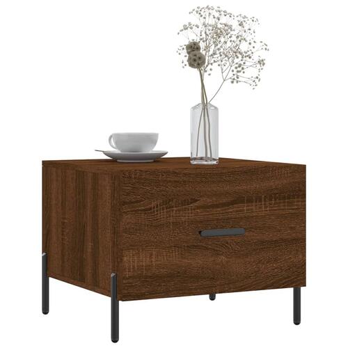 Sofabord 50x50x40 cm konstrueret træ brun egetræsfarve