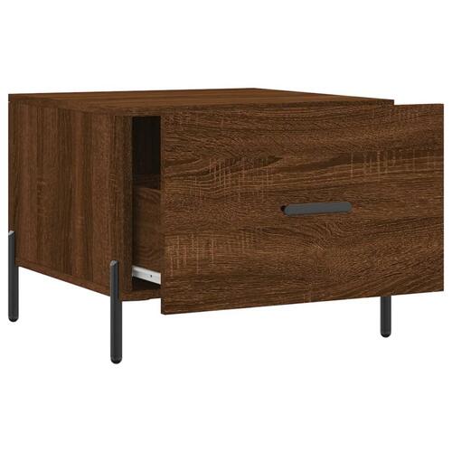 Sofabord 50x50x40 cm konstrueret træ brun egetræsfarve