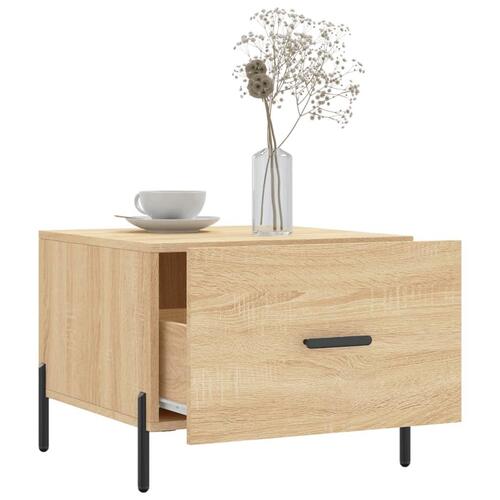 Sofabord 50x50x40 cm konstrueret træ sonoma egetræsfarve