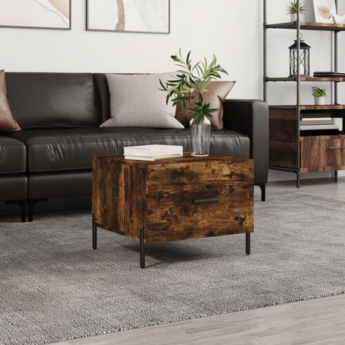 Sofabord 50x50x40 cm konstrueret træ røget egetræsfarve