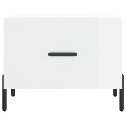 Sofabord 50x50x40 cm konstrueret træ hvid højglans
