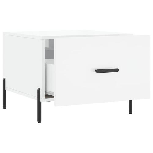 Sofabord 50x50x40 cm konstrueret træ hvid højglans