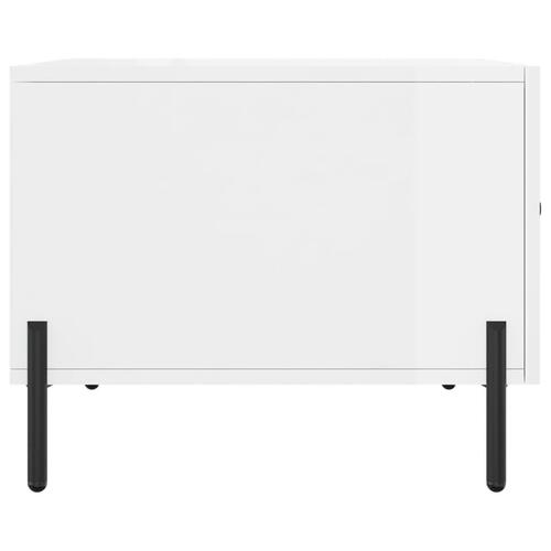 Sofabord 50x50x40 cm konstrueret træ hvid højglans