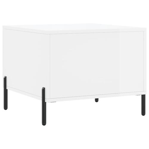 Sofabord 50x50x40 cm konstrueret træ hvid højglans