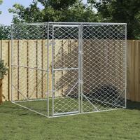 Udendørs hundegård 2x2x2 m galvaniseret stål sølvfarvet