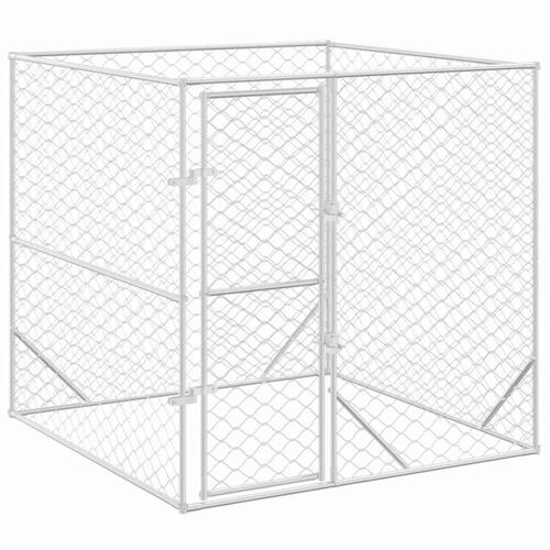 Udendørs hundegård 2x2x2 m galvaniseret stål sølvfarvet