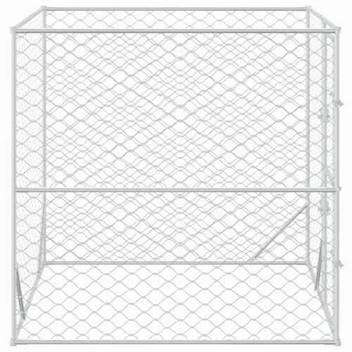 Udendørs hundegård 2x2x2 m galvaniseret stål sølvfarvet