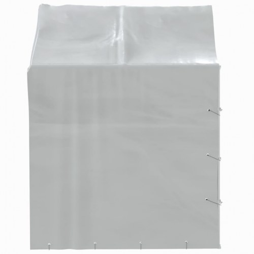 Udendørs hundegård med tag 2 × 2 × 2,5 m - galvaniseret stål, sølv