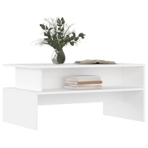 Sofabord 90x55x42,5 cm konstrueret træ hvid