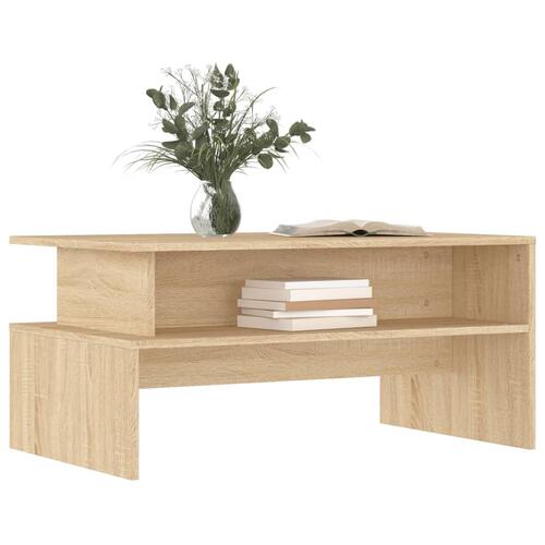 Sofabord 90x55x42,5 cm konstrueret træ sonoma-eg