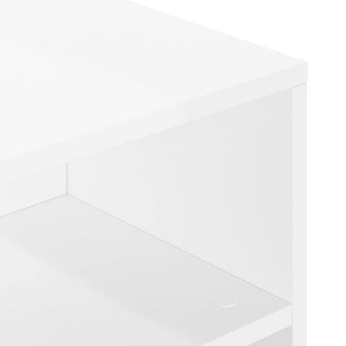 Sofabord 90x55x42,5 cm konstrueret træ hvid højglans