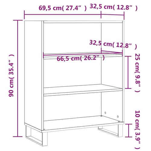 Skab 69,5x32,5x90 cm konstrueret træ sort