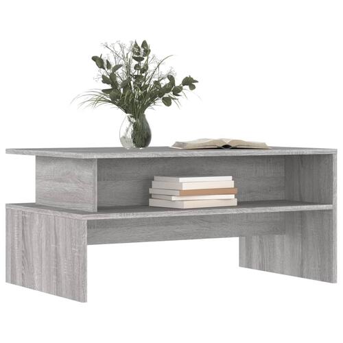 Sofabord 90x55x42,5 cm konstrueret træ grå sonoma-eg