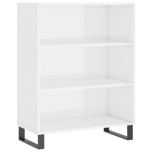 Skab 69,5x32,5x90 cm konstrueret træ hvid højglans