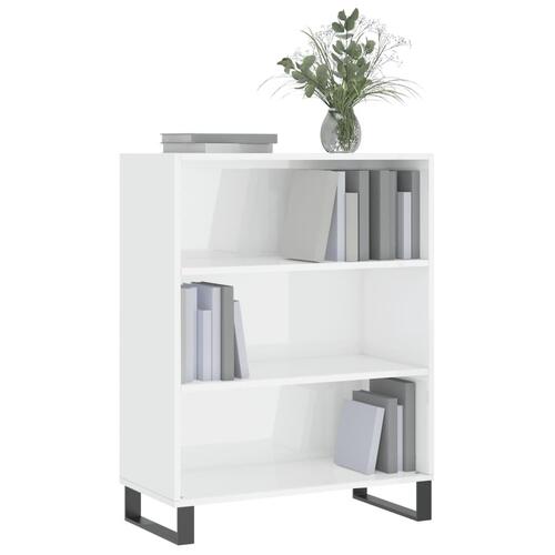 Skab 69,5x32,5x90 cm konstrueret træ hvid højglans