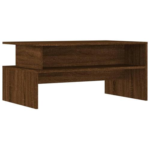 Sofabord 90x55x42,5 cm konstrueret træ brun egetræsfarve